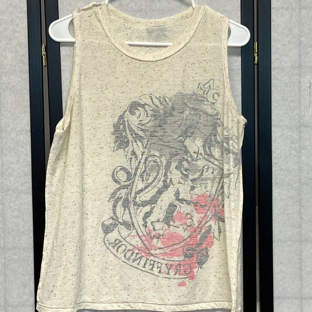 Harry Potter Gryffindor Graphic Marled Confetti Knit Sleeveless Tank Top L - Picture 5 of 11